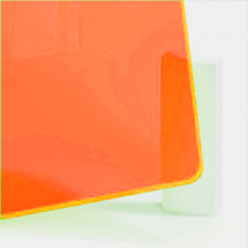 Plexiglas portocaliu fluorescent, transparent, grosime 3mm